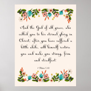 Christelijk inspirerend artikel - 1 Peter 5:10 Poster