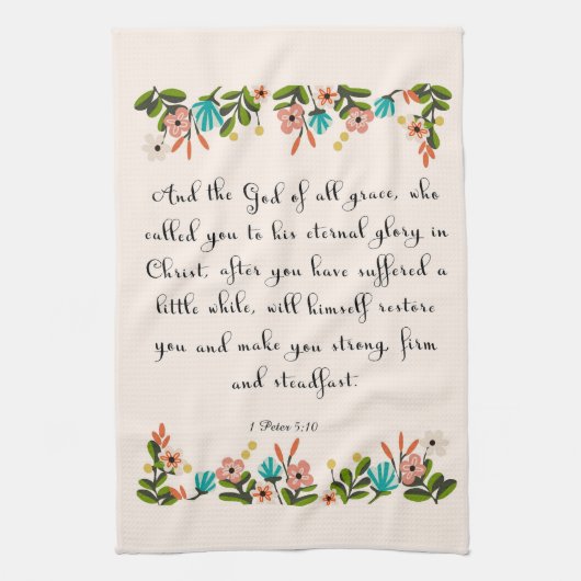 Christelijk inspirerend artikel - 1 Peter 5:10 Theedoek (Verticaal)