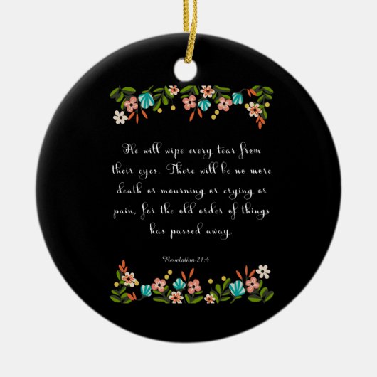 Christelijk inspirerend artikel - onthulling 21:4 keramisch ornament (Voorkant)