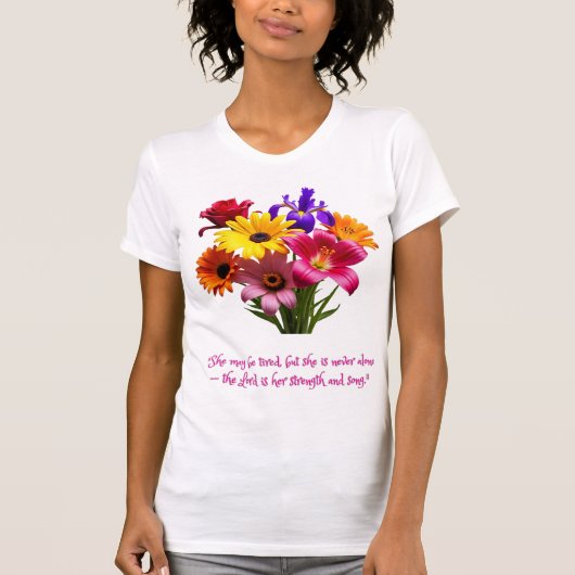 Christelijk Inspirerend Bloemend Moeder T-Shirt (Voorkant)