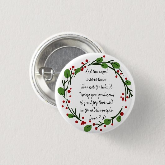 Christelijk Inspirerend kerstgeschrift Ronde Button 3,2 Cm (Voorkant /achterkant)