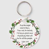 Christelijk Inspirerend kerstscript Keycha Sleutelhanger (Voorkant)