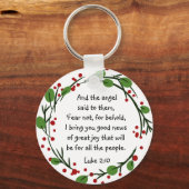 Christelijk Inspirerend kerstscript Keycha Sleutelhanger (Voorkant)
