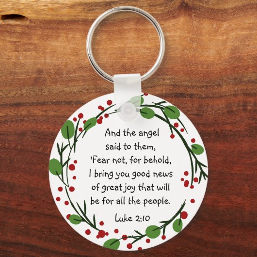 Christelijk Inspirerend kerstscript Keycha Sleutelhanger (Voorkant)