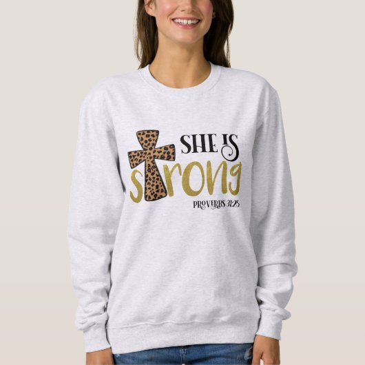 Christelijk is ze een sterk Bijbel Verse Proverbs  Trui (Voorkant)