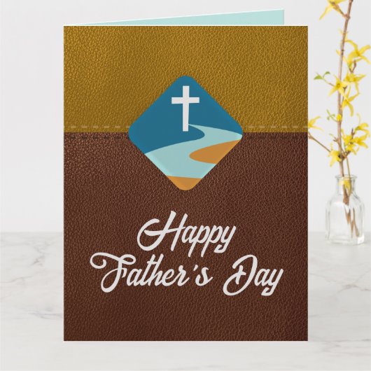 Christelijk Jesus Cross Gelukkige Vaderdag Kaart (Gele Bloem)