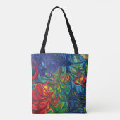 Christelijk JESUS GEEFT Abstract VREDE blauw Tote Bag (Achterkant)