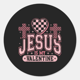 Christelijk Jesus is mijn Valentijnsdag religieus Ronde Sticker