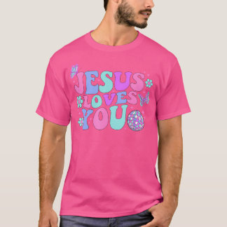 Christelijk Jesus Loves You Groovy Schattige Kind T-shirt