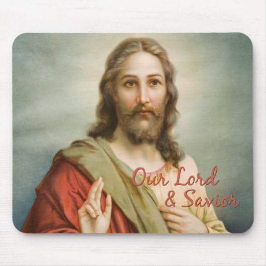 Christelijk, Jezus Christus onze Redder, Religieus Muismat (Voorkant)