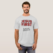 Christelijk Jezus Eerst Spek Tweede T-shirt (Voorkant volledig)