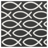 Christelijk Jezus Fish Pattern Black  Stof (Swatch)
