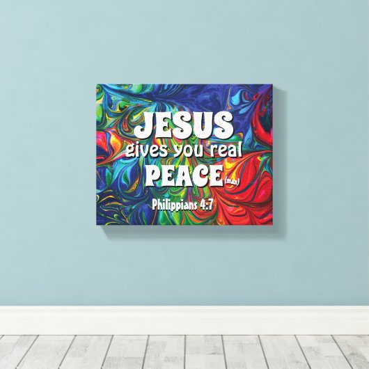 CHRISTELIJK JEZUS GEEFT JE ECHT RUST INSPIREREND CANVAS AFDRUK (Insitu (Houten vloer))