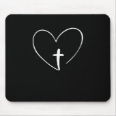 Christelijk - Jezus kruis en hart Muismat (Voorkant)