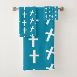 Christelijk Jezus kruisblauw paaspatroon Bad Handdoek