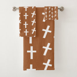 Christelijk Jezus kruisbruin paaspatroon Bad Handdoek