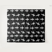 Christelijk Jezus kruiszwart Paaspatroon Wandkleed (Voorkant (horizontaal))