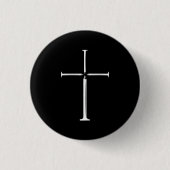 Christelijk Jezus Nail Cross Ronde Button 3,2 Cm (Voorkant)