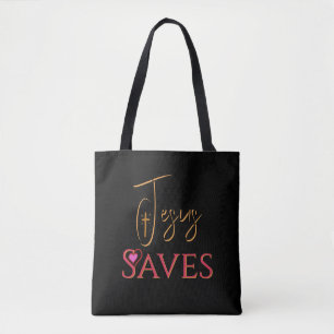 Christelijk Jezus Redt Kruis Hart Tote Bag