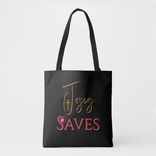 Christelijk Jezus Redt Kruis Hart Tote Bag (Voorkant)