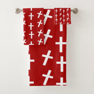 Christelijk Jezus rode patroon Bad Handdoek