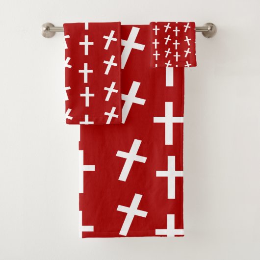 Christelijk Jezus rode patroon Bad Handdoek (Insitu)