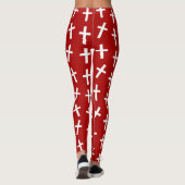 Christelijk Jezus rode patroon Leggings (Achterkant)
