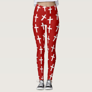 Christelijk Jezus rode patroon Leggings