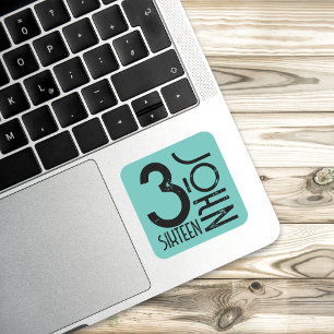 Christelijk Johannes 3:16 Bijbelvers Verdrietig Mi Vierkante Sticker