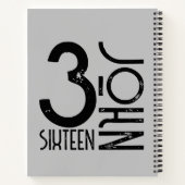 Christelijk Johannes 3:16 Minimale Typografie Pree Notitieboek (Achterkant)