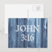 Christelijk John 3:16 Bijbelversie Briefkaart (Voorkant / Achterkant)