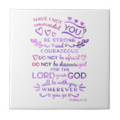 Christelijk Joshua 1:9 Bijbelkeramisch keramisch k Tegeltje (Voorkant)