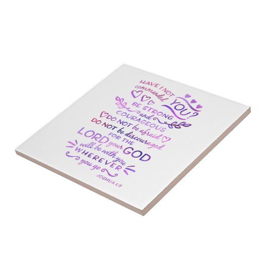Christelijk Joshua 1:9 Bijbelkeramisch keramisch k Tegeltje (Zijkant)