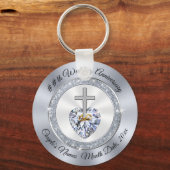 Christelijk Jubileum Favors voor 60e of 10 jaar Sleutelhanger (Voorkant)