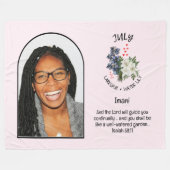 Christelijk JULI Geboortemaand Bloem NAAM FOTO Fleece Deken (Voorkant (Horizontaal))