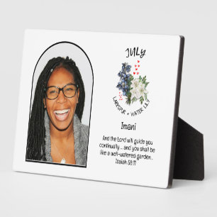 Christelijk JULI Geboortemaand Bloem NAAM FOTO Fotoplaat