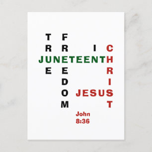 Christelijk JUNETEENTH Crossword Briefkaart