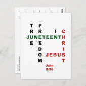 Christelijk JUNETEENTH Crossword Briefkaart (Voorkant / Achterkant)