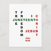 Christelijk JUNETEENTH Crossword Briefkaart (Voorkant)