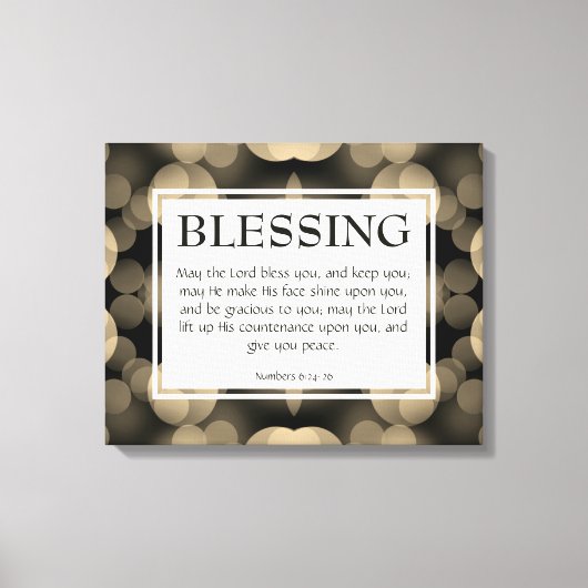 Christelijk KAN DE LANGE BLESS U Aantallen 6:24-26 Canvas Afdruk (Voorkant)