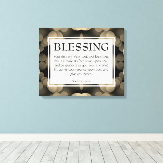 Christelijk KAN DE LANGE BLESS U Aantallen 6:24-26 Canvas Afdruk (Insitu (Houten vloer))