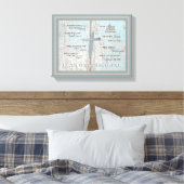 Christelijk kan ik me alleen maar turquoise kruis  canvas afdruk (Insitu (Slaapkamer))