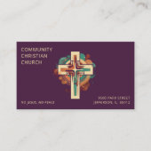 Christelijk Kerkkruis QR Code Modern Visitekaartje (Voorkant)