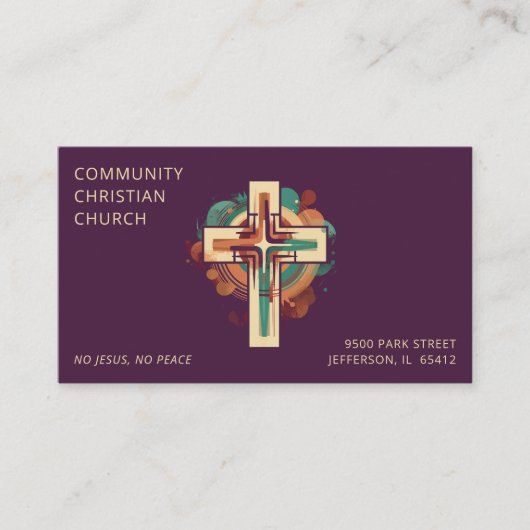 Christelijk Kerkkruis QR Code Modern Visitekaartje (Voorkant)