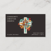 Christelijk Kerkkruis QR Code Modern Visitekaartje (Voorkant)
