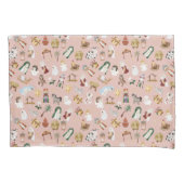 Christelijk Kerst Waterverf Geboorte Roze Kussensloop (Voorkant)