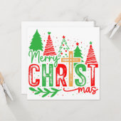 Christelijk kerst Wenskaart Kaart (Voorkant / Achterkant in situ)