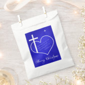 Christelijk kerstblauw bedankzakje (Geknipt)