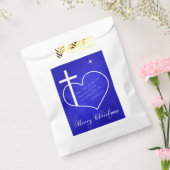 Christelijk kerstblauw bedankzakje (Gezegeld)