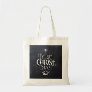 Christelijk kerstcadeaubord met kerst tote bag